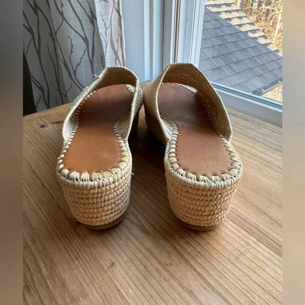 Carrie Forbes KARIM Woven Rafia Shoes Sandals 38 7.5 8 - Picture 9 of 12